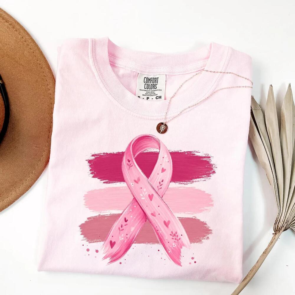 Striped Ribbon Shirt,  Awareness T-Shirt, Coquette